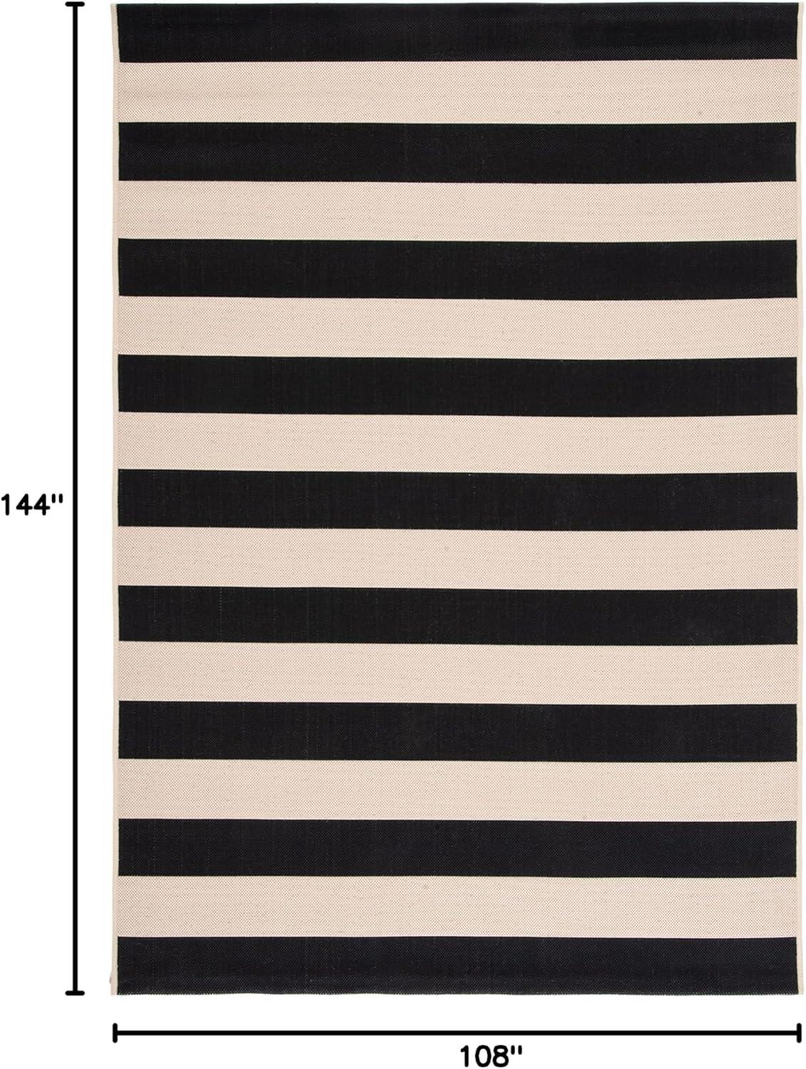 Courtyard CY6812 Power Loomed Indoor/Outdoor Area Rug - Beige/Navy - 8'9"x11'9" - Safavieh.