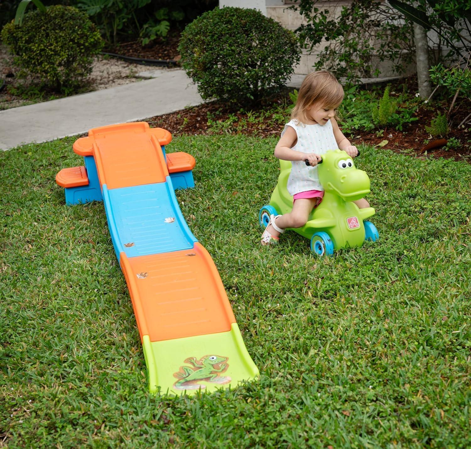 Dino Dash Green and Orange Plastic Roller Coaster Playset