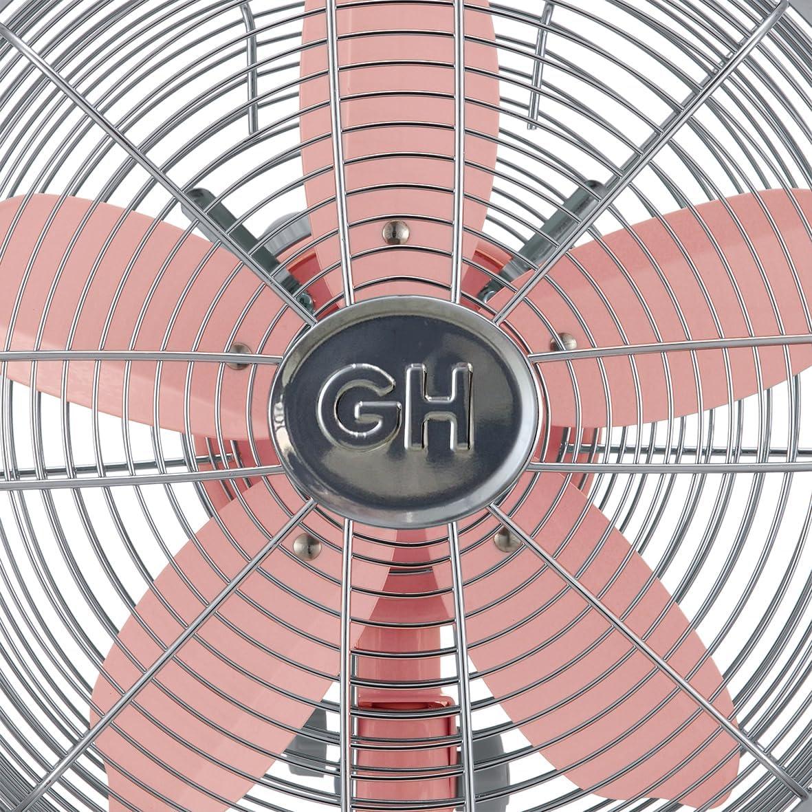 Good Housekeeping Good Housekeeping's All-Metal Retro 3-Speed 12" Oscillating Office Desk Table Fan (Multiple Finishes Available)