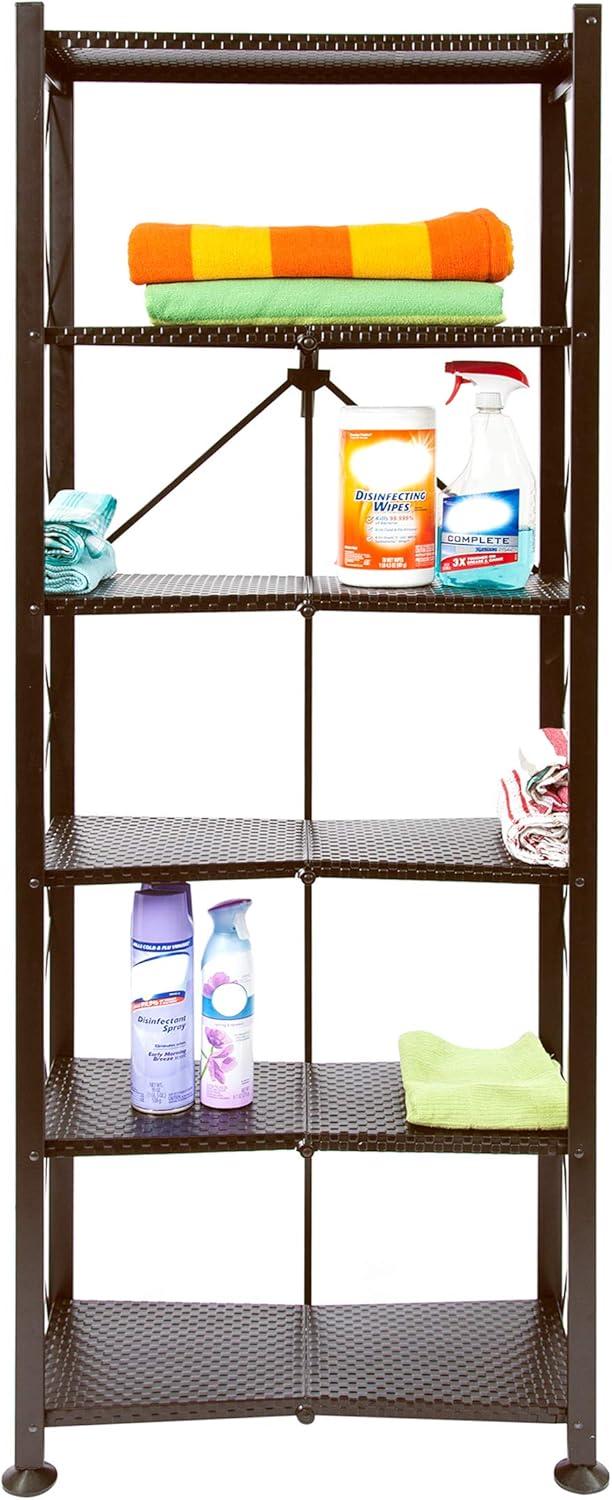 Origami 6 Tier Classic Stamped Steel Bookcase Organizer Storage Rack