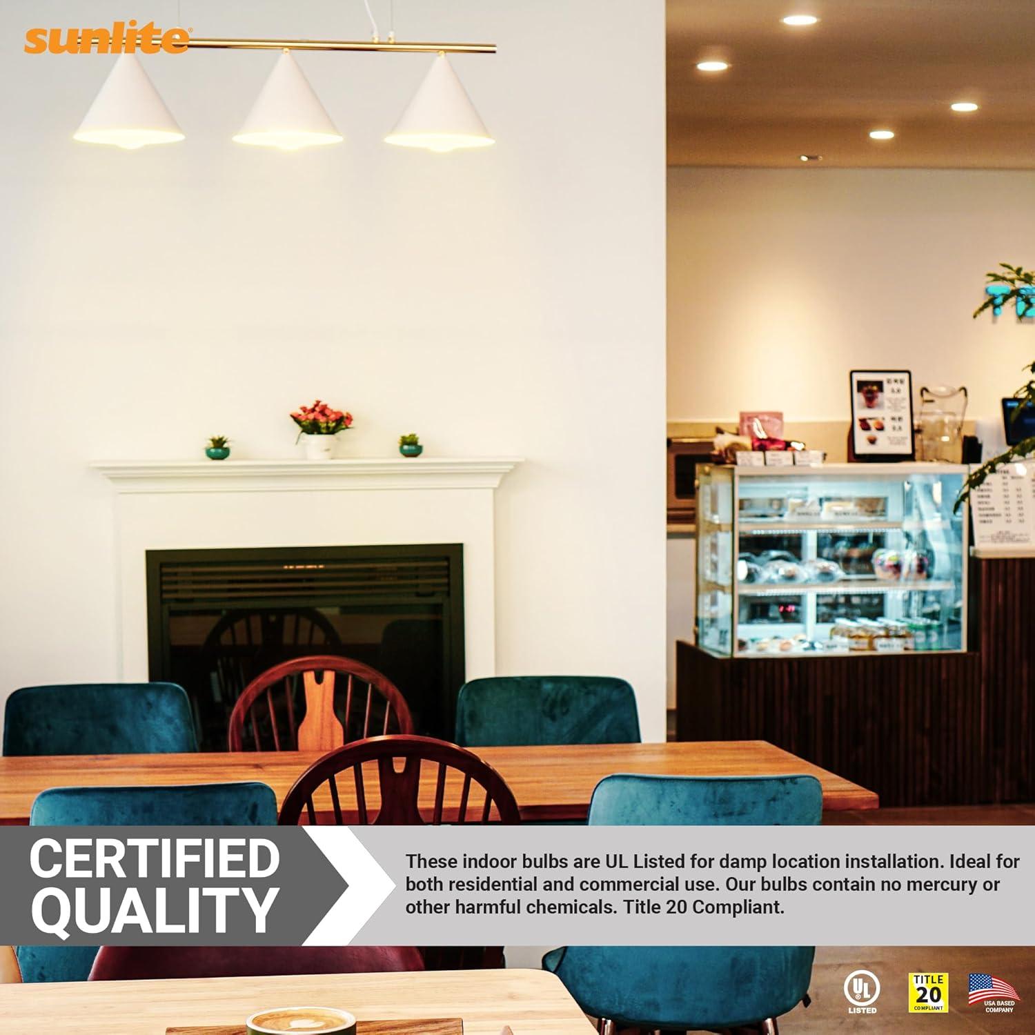 Sunlite LED G25 Globe Light Bulb, 6 Watts (60W Equivalent), Standard E26 Base, 520 Lumens, Dimmable, Frosted, 90 CRI, 5000K Daylight, 6 Pack