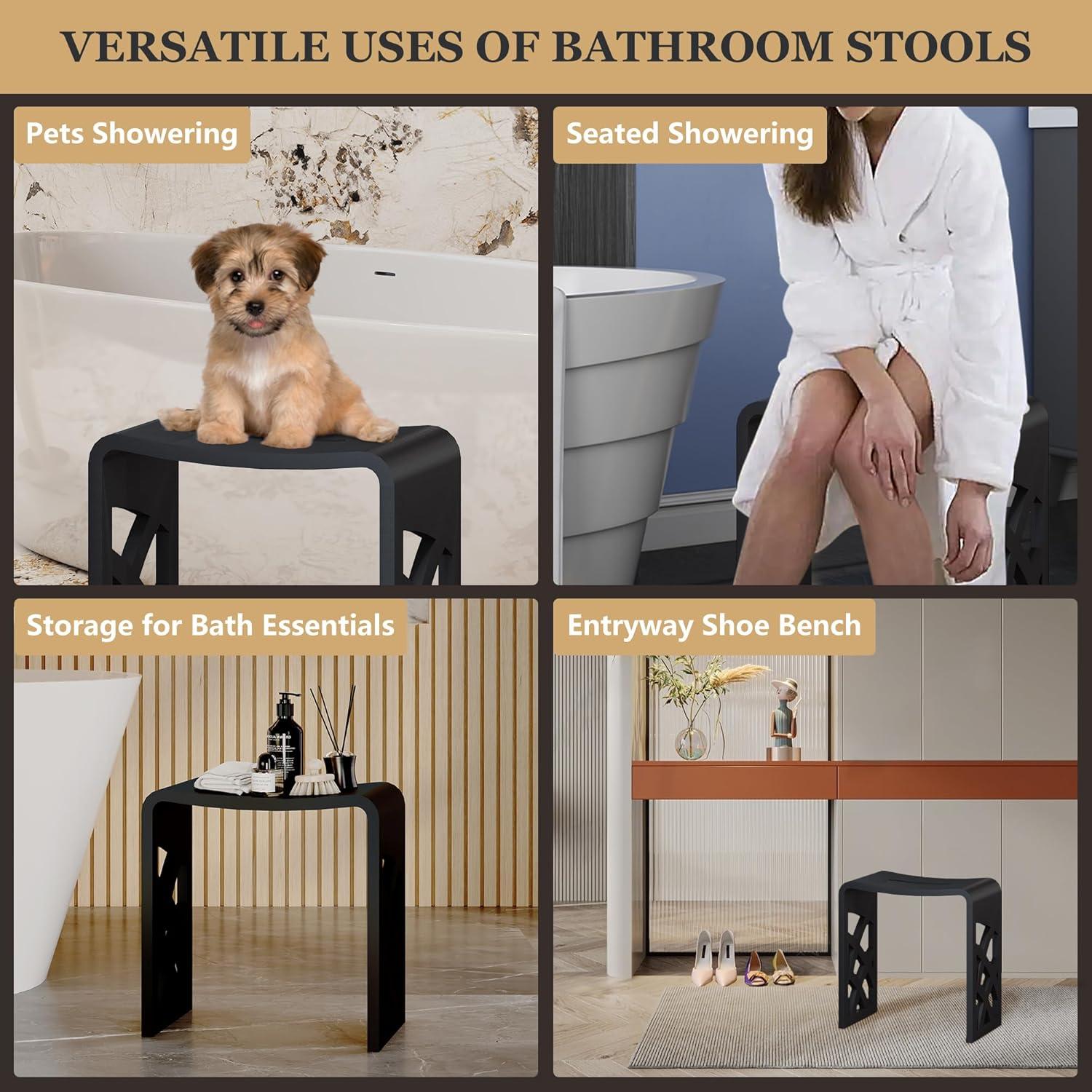 CASAINC Casainc Riverside Freestanding Solid Surface Bathroom Shower Stool CABR16004SLC06W