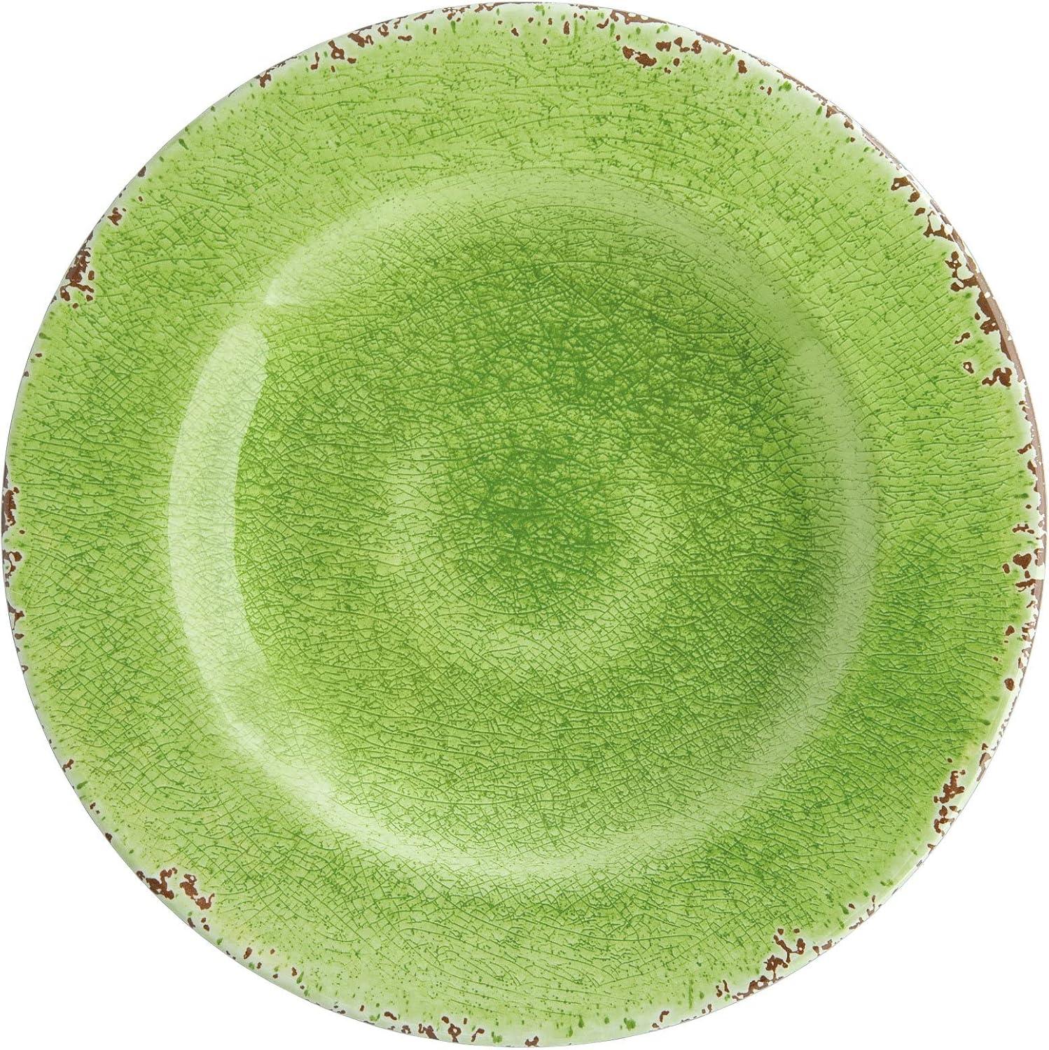 Green Crackle Melamine 12-Piece Dinnerware Set, Service for 4