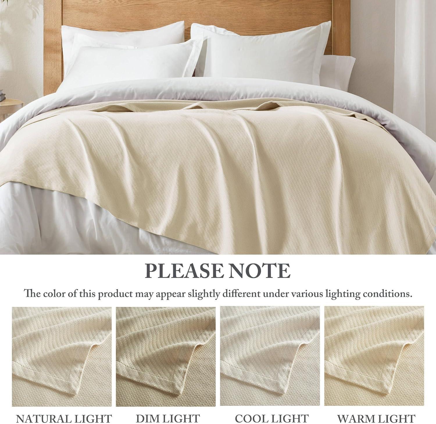 Bed Blanket Liquid Cotton Twin Ivory