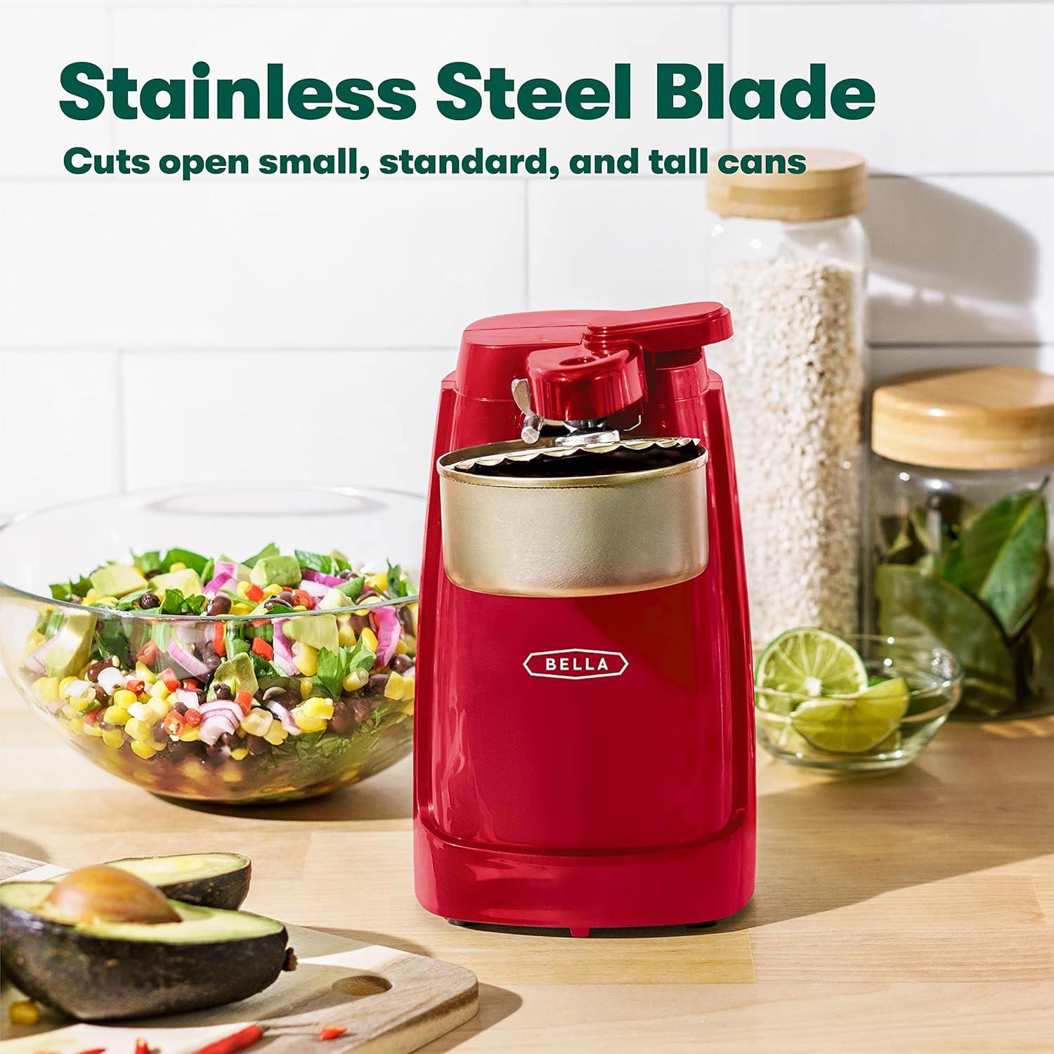 Electric Can Opener and Knife Sharpener, Multifunctional Jar and Bottle Opener with Removable Cutting Lever and Cord Storage, Stainless Steel Blade, Sage