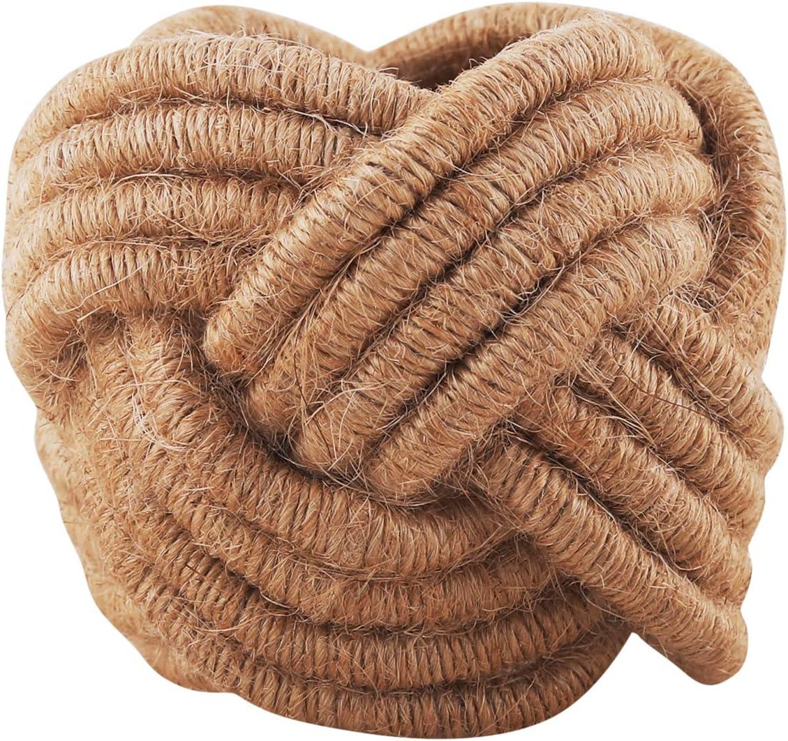 12 Pcs Rattan Napkin Rings - Farmhouse Nautical Napkin Ring Holders - Adornment for Table Settings, Kitchen, Dinner, Party, Wedding, Gifting (Brown) - CLEENTABLE