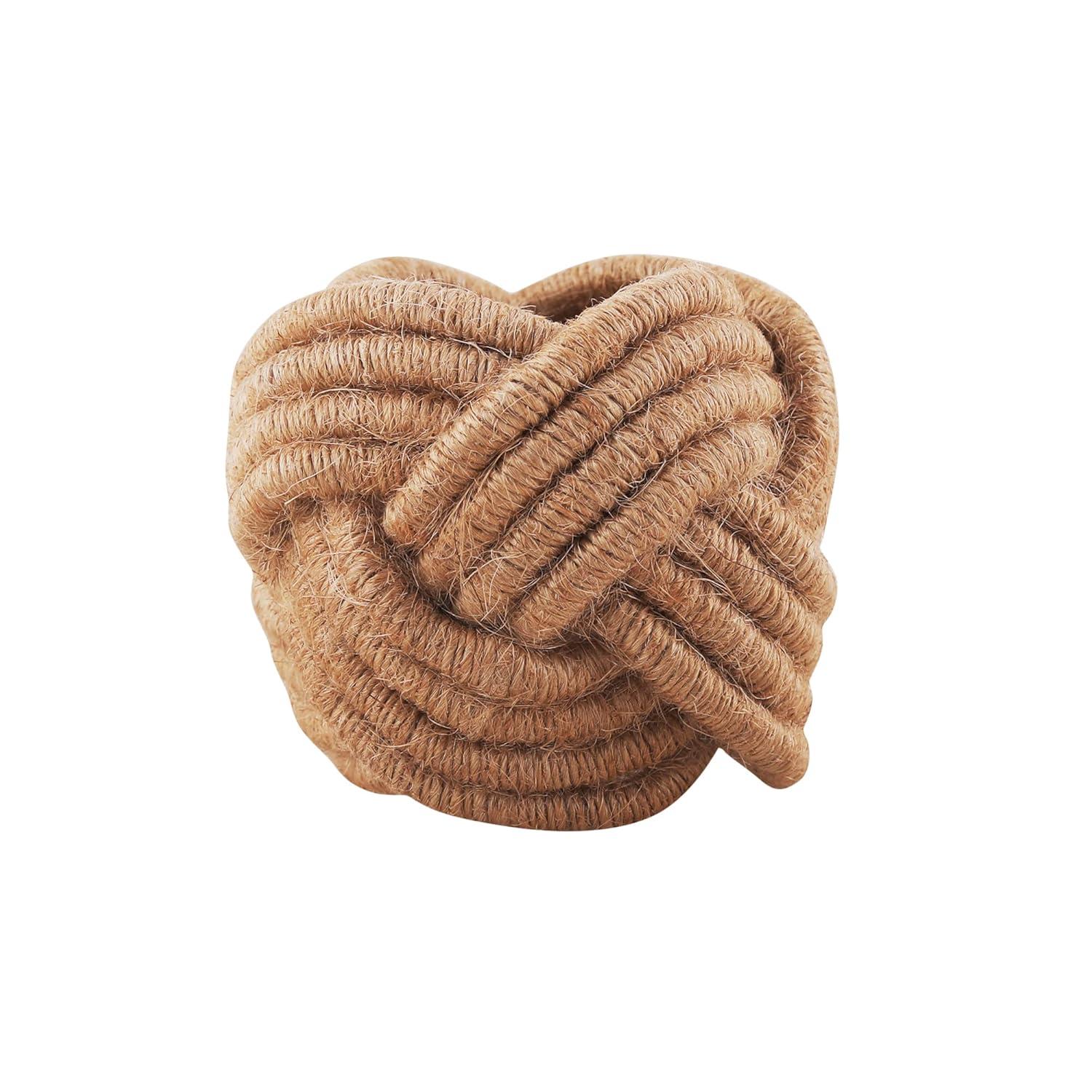 12 Pcs Rattan Napkin Rings - Farmhouse Nautical Napkin Ring Holders - Adornment for Table Settings, Kitchen, Dinner, Party, Wedding, Gifting (Brown) - CLEENTABLE
