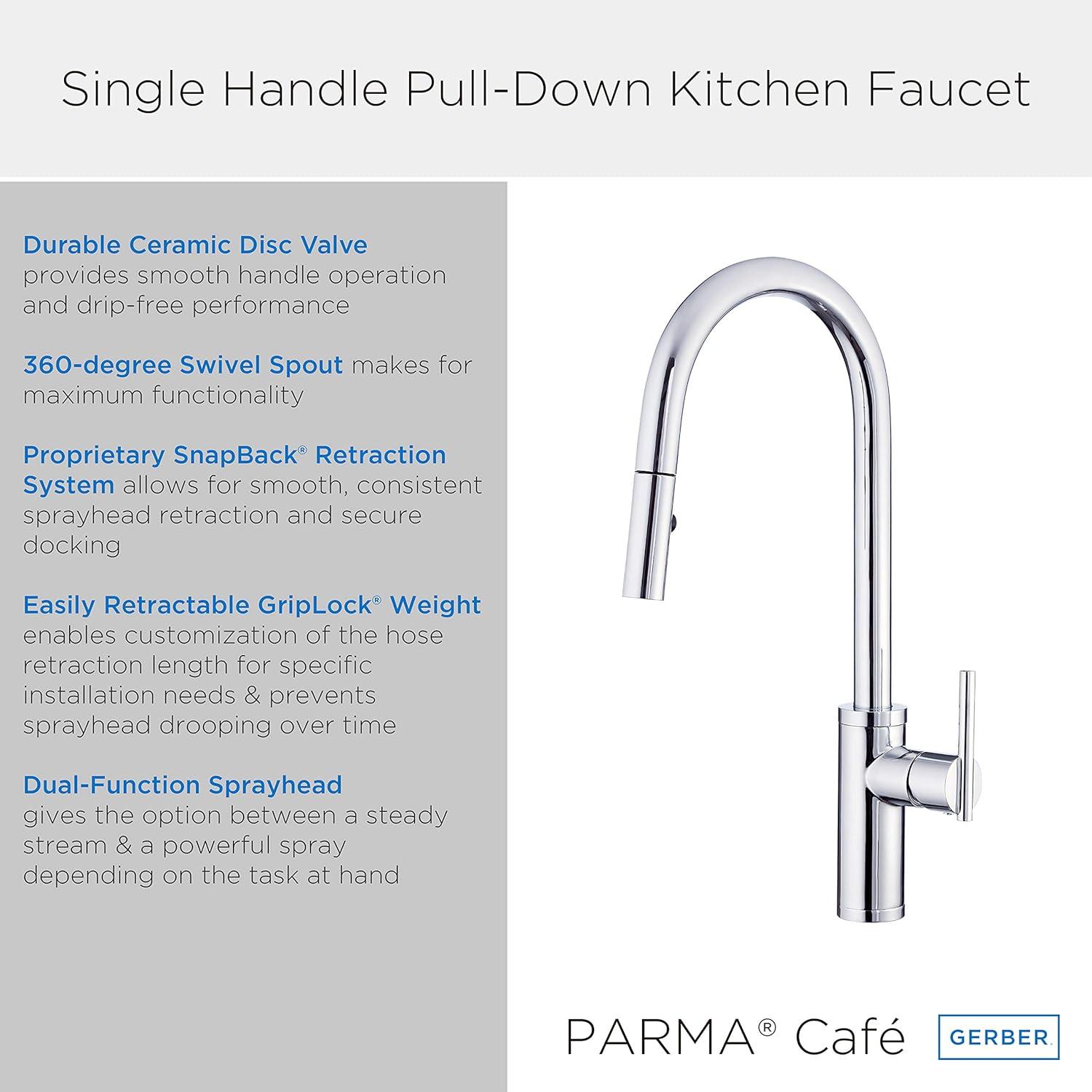 Parma Café Single Handle Pull-Down Kitchen Faucet