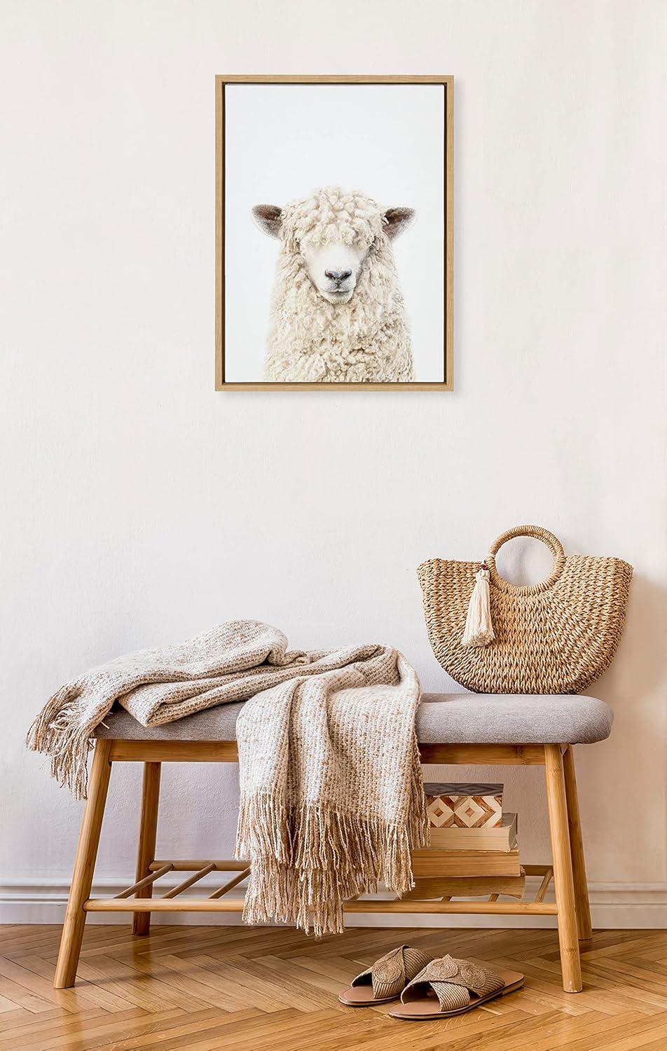 18" x 24" Sylvie Sheep Bangs Portrait Framed Canvas by Amy Peterson - Kate & Laurel All Things Decor