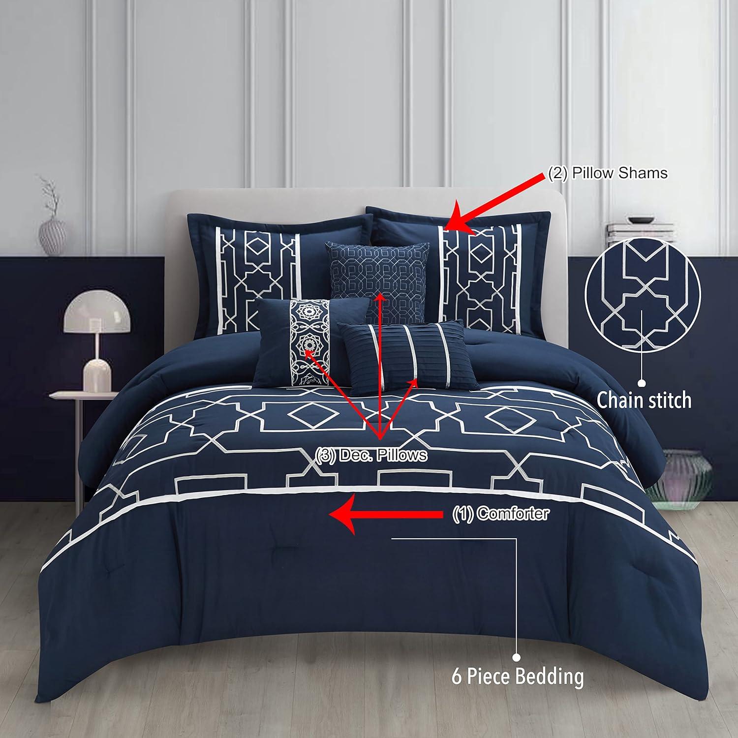 Nanshing America, Inc Tonya Microfiber 6 Piece Comforter Set