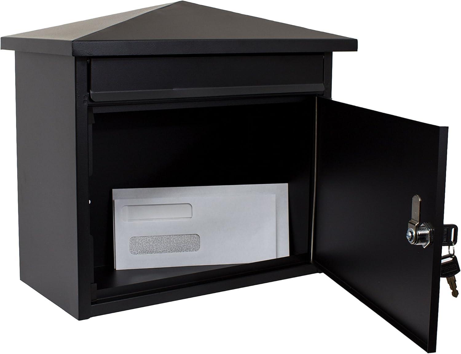 QualArc  Summit Locking Wall Mount Mailbox, Black