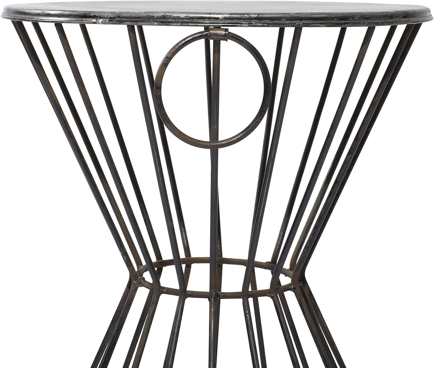 Metal Stool Patio Accent Table - Olivia & May: Round Iron Frame, No Assembly, Fade-Resistant