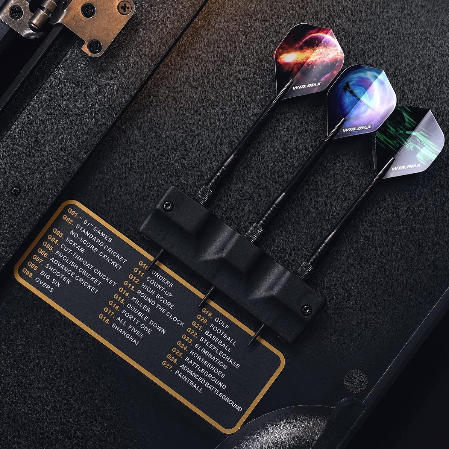 Electronic Dart Board LED Electric Digital Dart Boards for Adults with Cabinet with 12 Soft Tip Dartboard Set