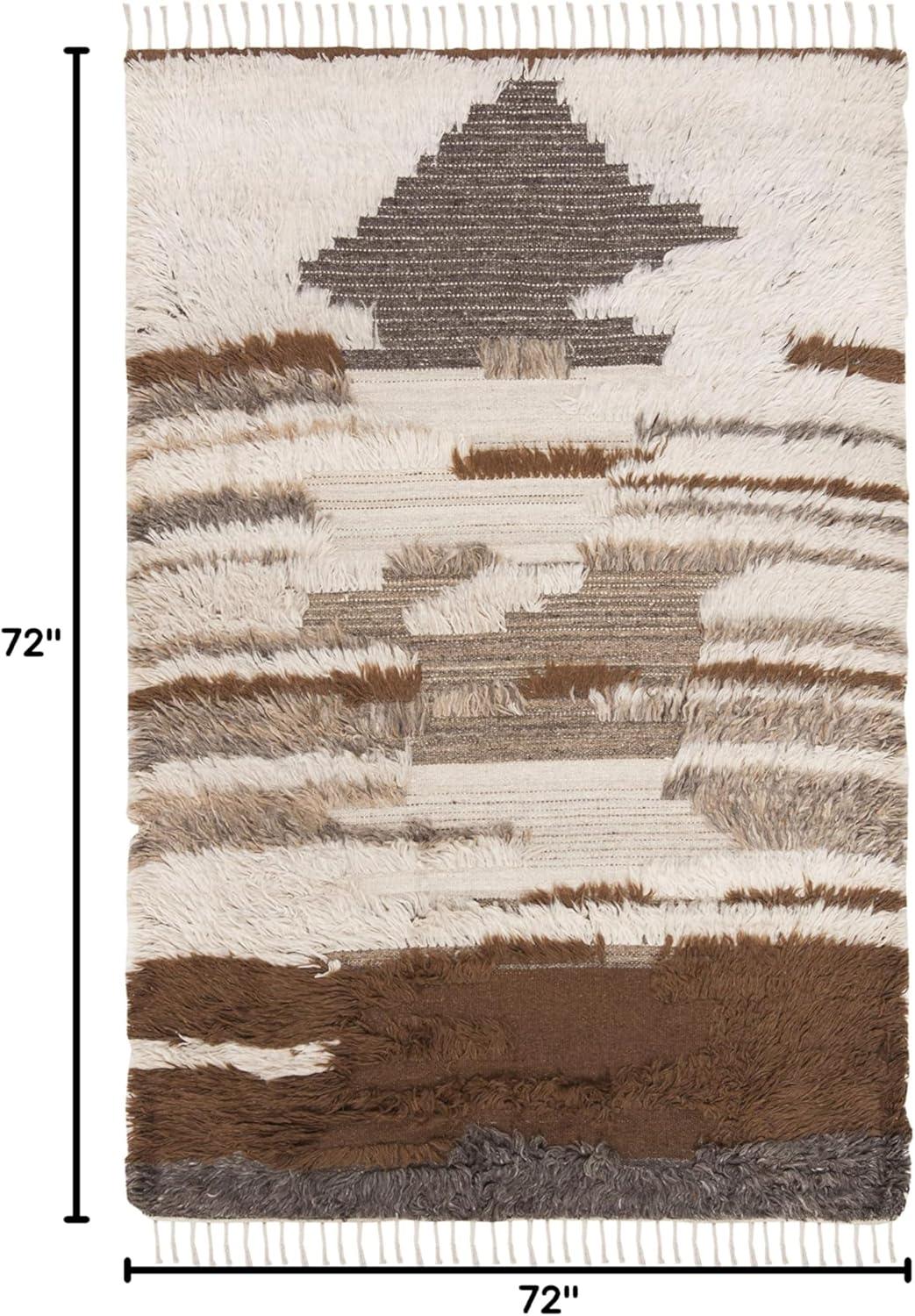 Alimatou Hand Knotted Wool/Cotton Abstract Rug in Gray/Brown