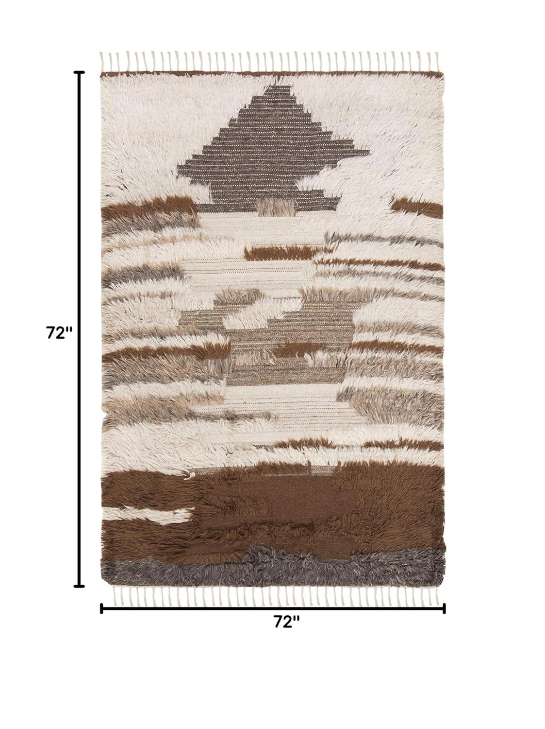 Alimatou Hand Knotted Wool/Cotton Abstract Rug in Gray/Brown