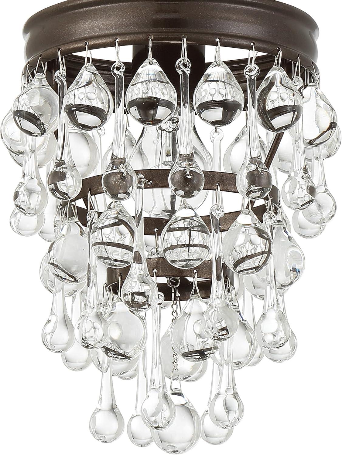 Crystorama Calypso 7 1/2"W Vibrant Bronze and Crystal Mini Chandelier