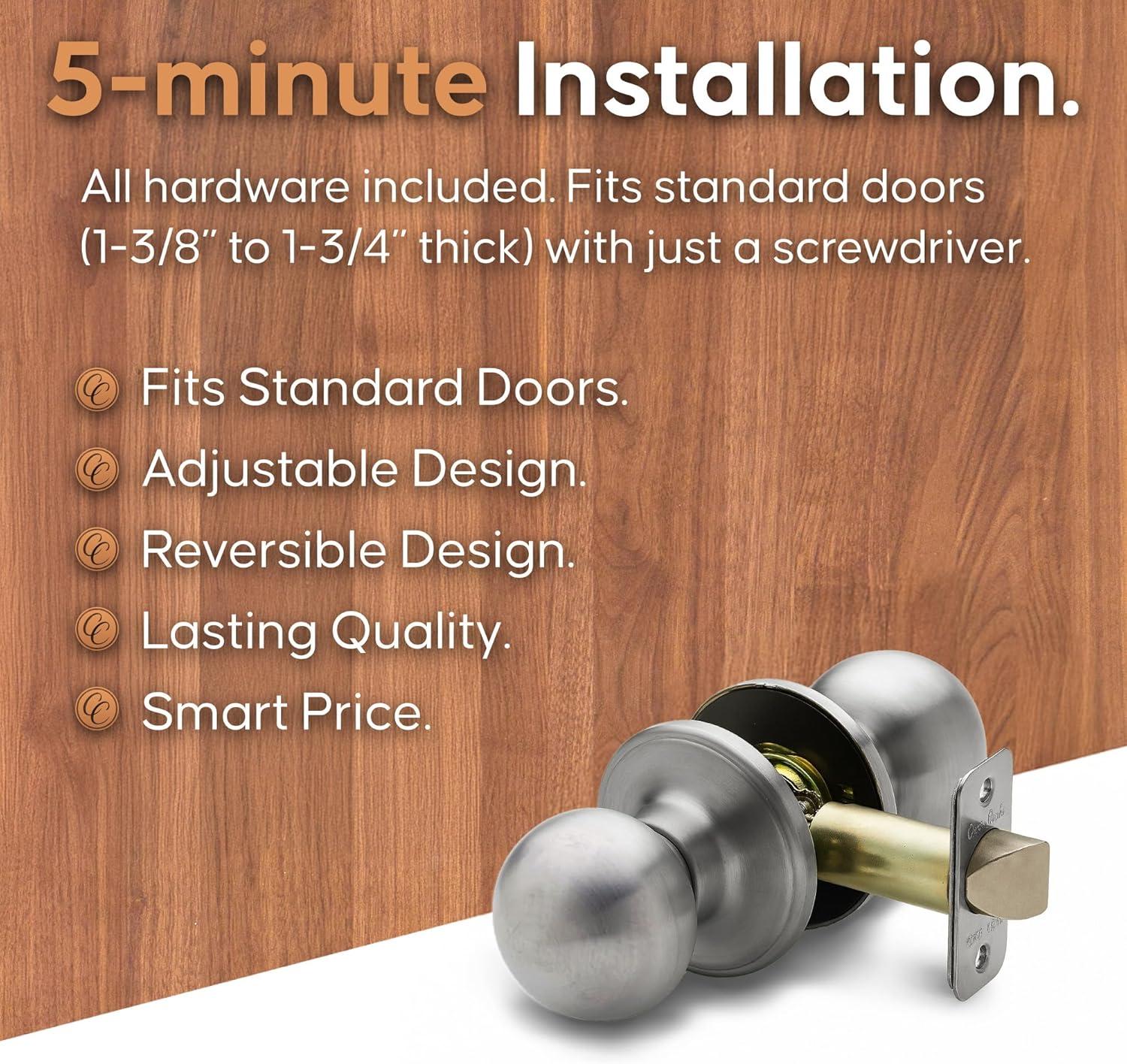 Ball Passage Door Knob with Round Rosette