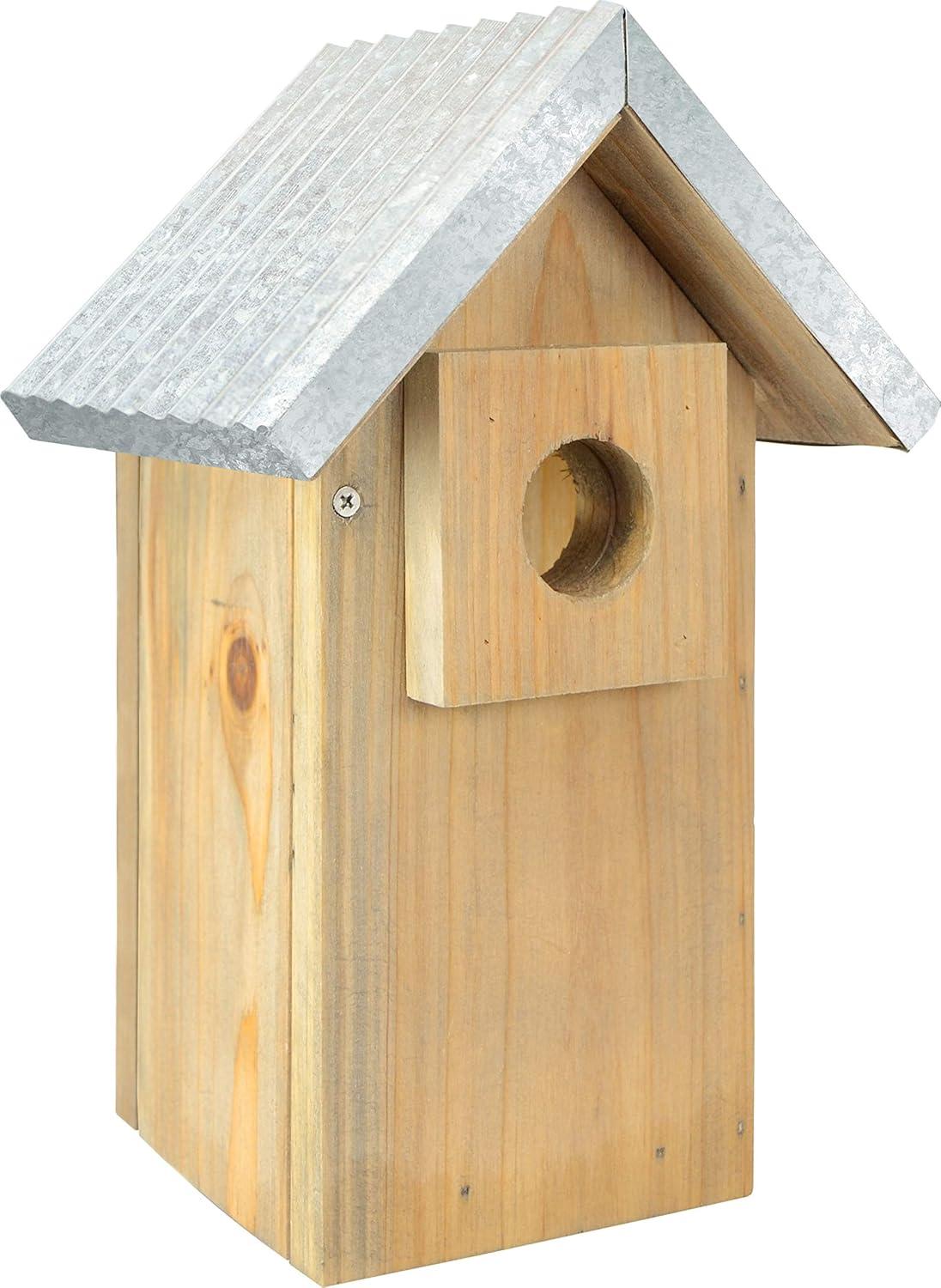 Galvanized Roof Cedar Bluebird House with Predator Guard