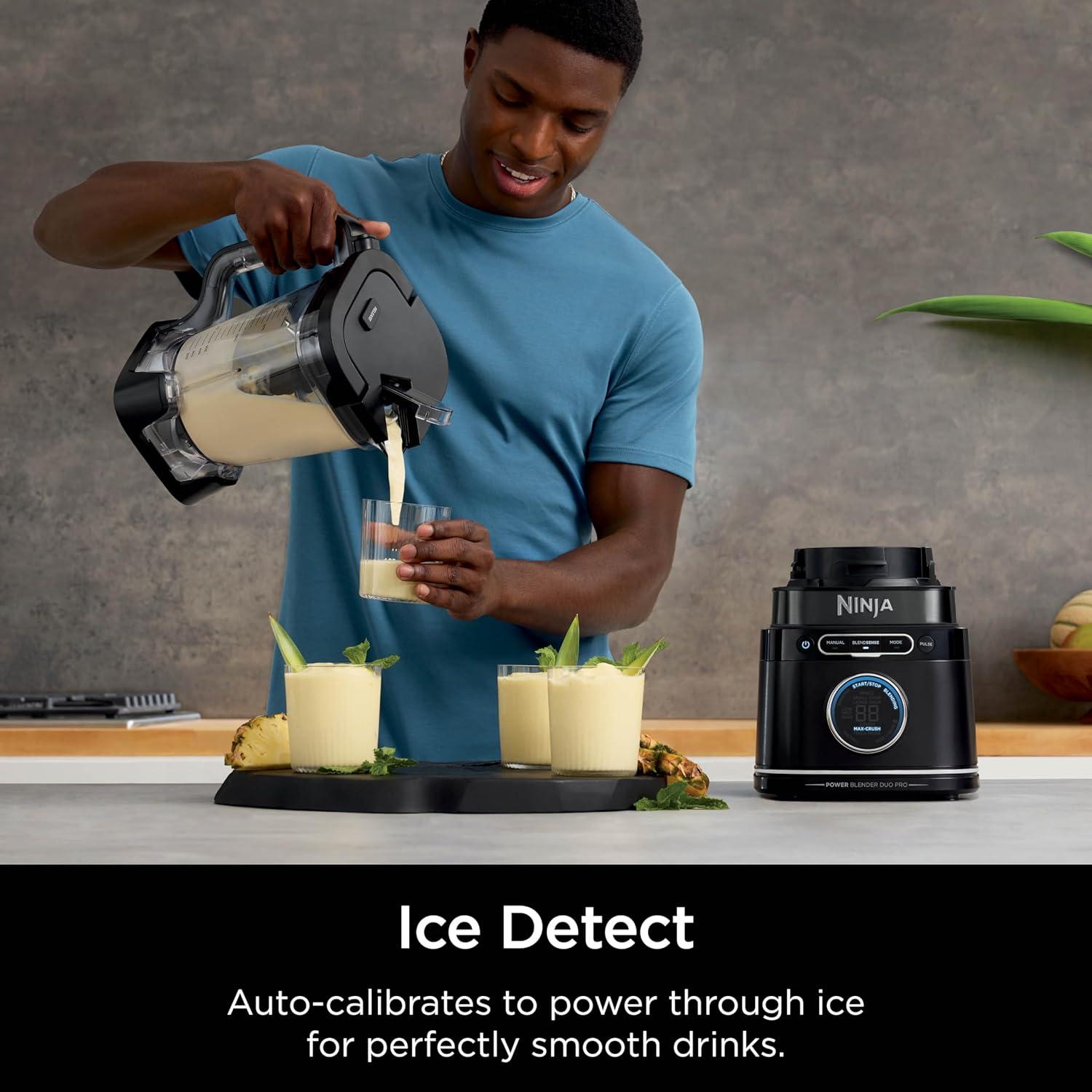Ninja Ninja® Detect Power Blender Pro & Personal Single-Serve, BlendSense Technology, For-Smoothies, Food and More, Compact Design, 1800 P-Watts, with 72 oz. Pitcher and (2) 24 oz. Cups