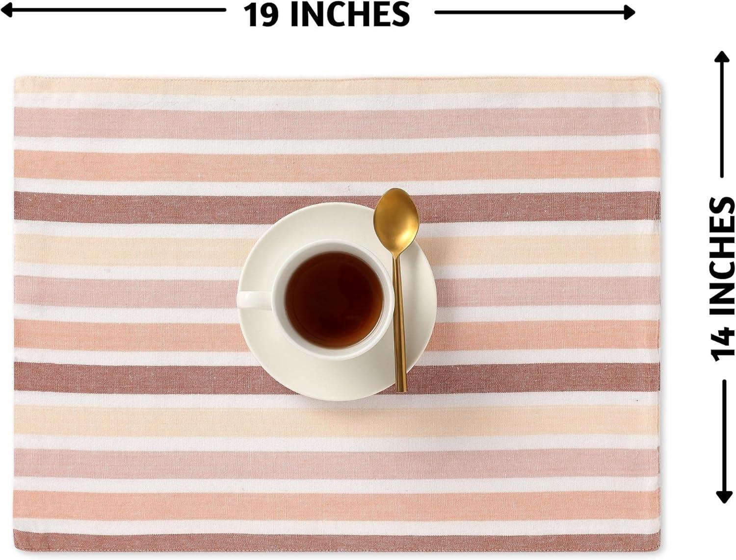 Folkulture Woven Placemats Set of 6, 100% Cotton Table Placemats Heat Resistant, Washable for Boho or Farmhouse Decor 14" x 19" (Christmas Story)