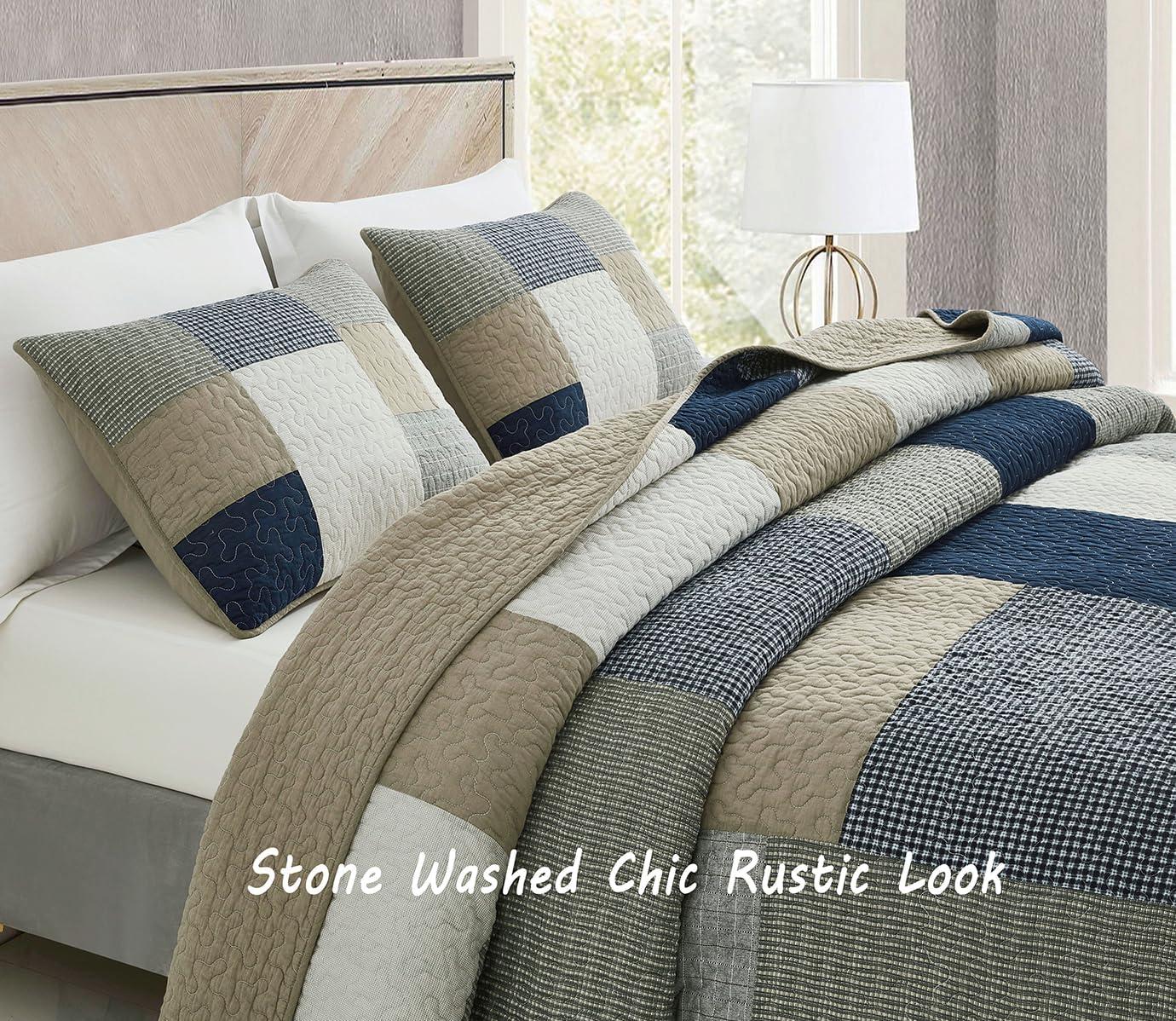 Chezmoi Collection Addy Cotton Patchwork Quilt Set