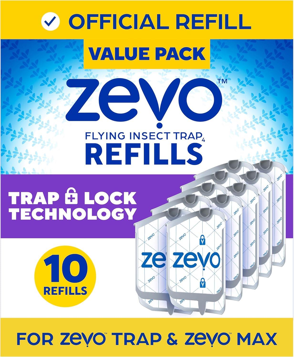 Zevo Flying Insect Trap, Fly Trap Captures Houseflies, Fruit Flies, and Gnats 1 Plug-in Base + 1 Cartridge