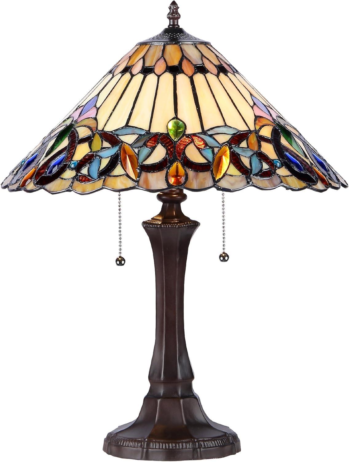 RADIANCE Goods Tiffany-Style 2 Light Victorian Table Lamp 16" Shade