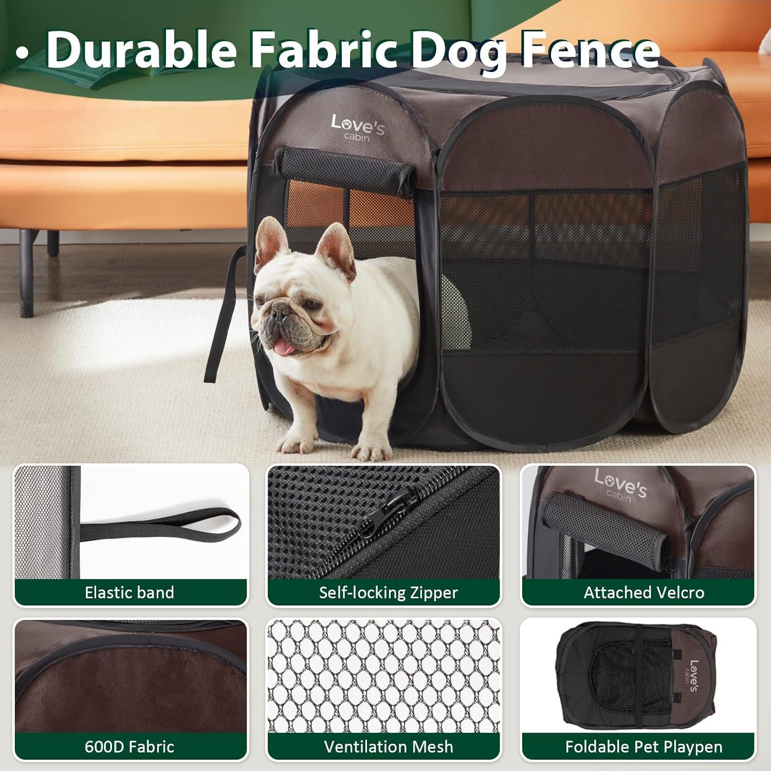 Pet Puppy Dog Playpen, Small Dog Tent Crates Cage Indoor/Outdoor, Portable Playpen For Dog And Cat, Foldable Pop Up Dog Kennel Playpen With Carring Case, Removable Zipper Top