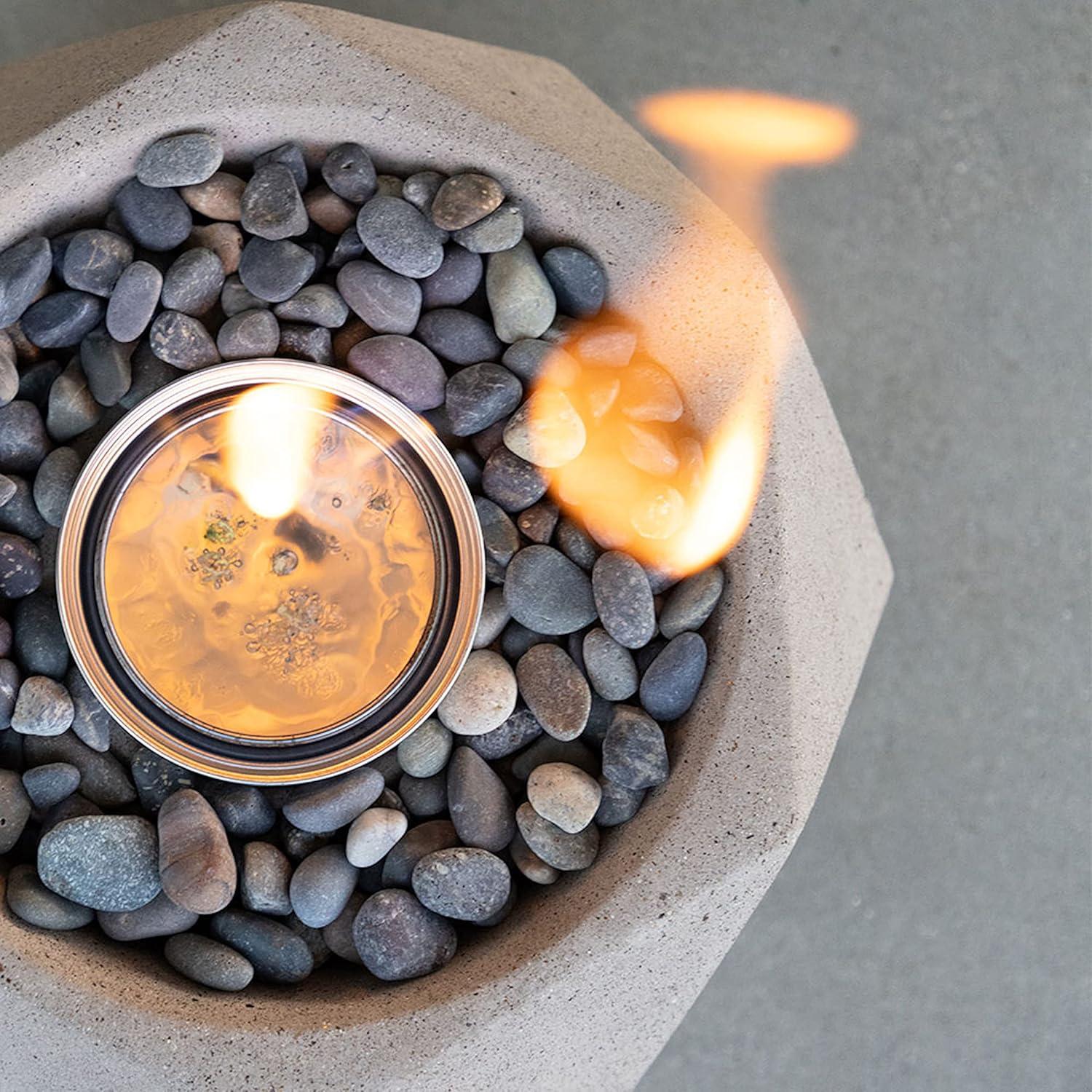 Geo Tabletop Fire Bowl in Beige