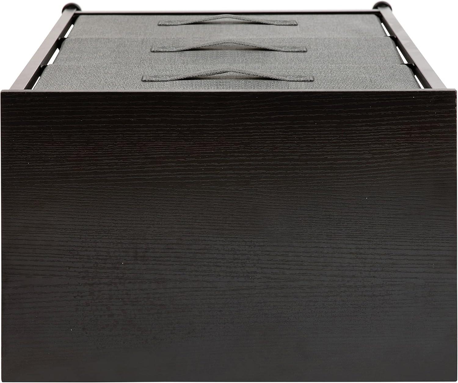 Flash Furniture Malone 3 Drawer Vertical Storage Dresser with Wood Top & Fabric Pull Drawers
