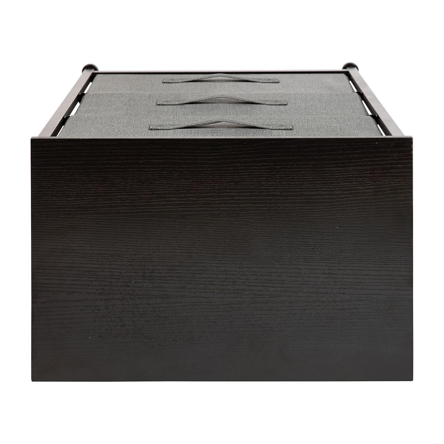 Flash Furniture Malone 3 Drawer Vertical Storage Dresser with Wood Top & Fabric Pull Drawers