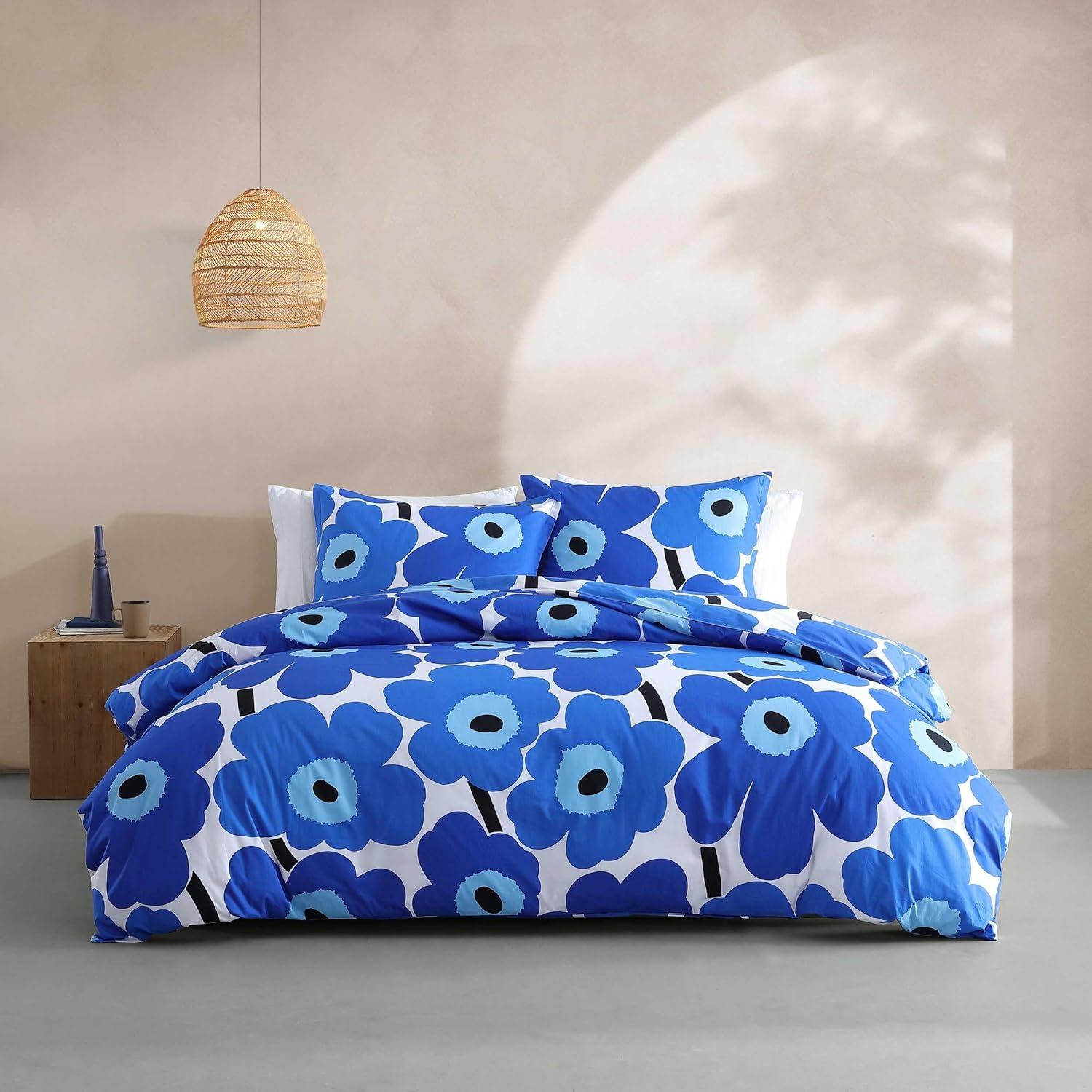 Marimekko Unikko Blue Cotton Duvet Cover Set