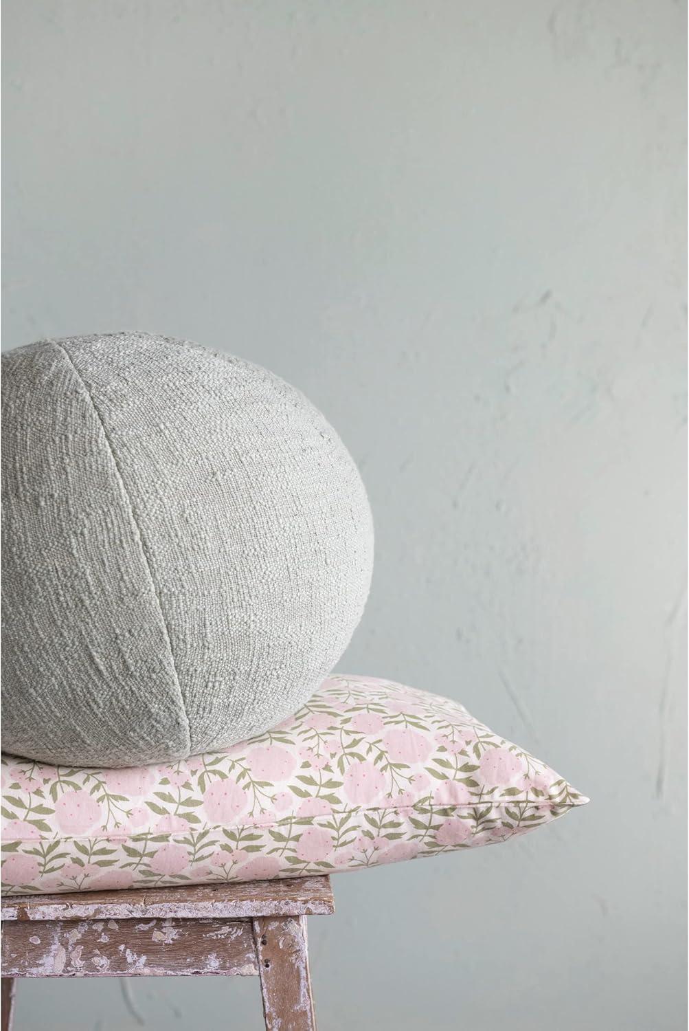 Sage Cotton Round Orb Throw Pillow, 12"