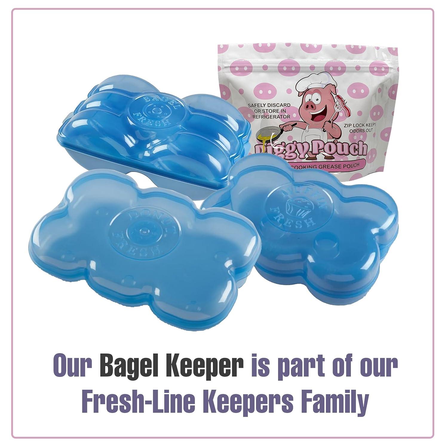 Donut Fresh Donut Storage Containers with Lids, Airtight, Reusable, Holds 6, Freezer and Microwave Safe