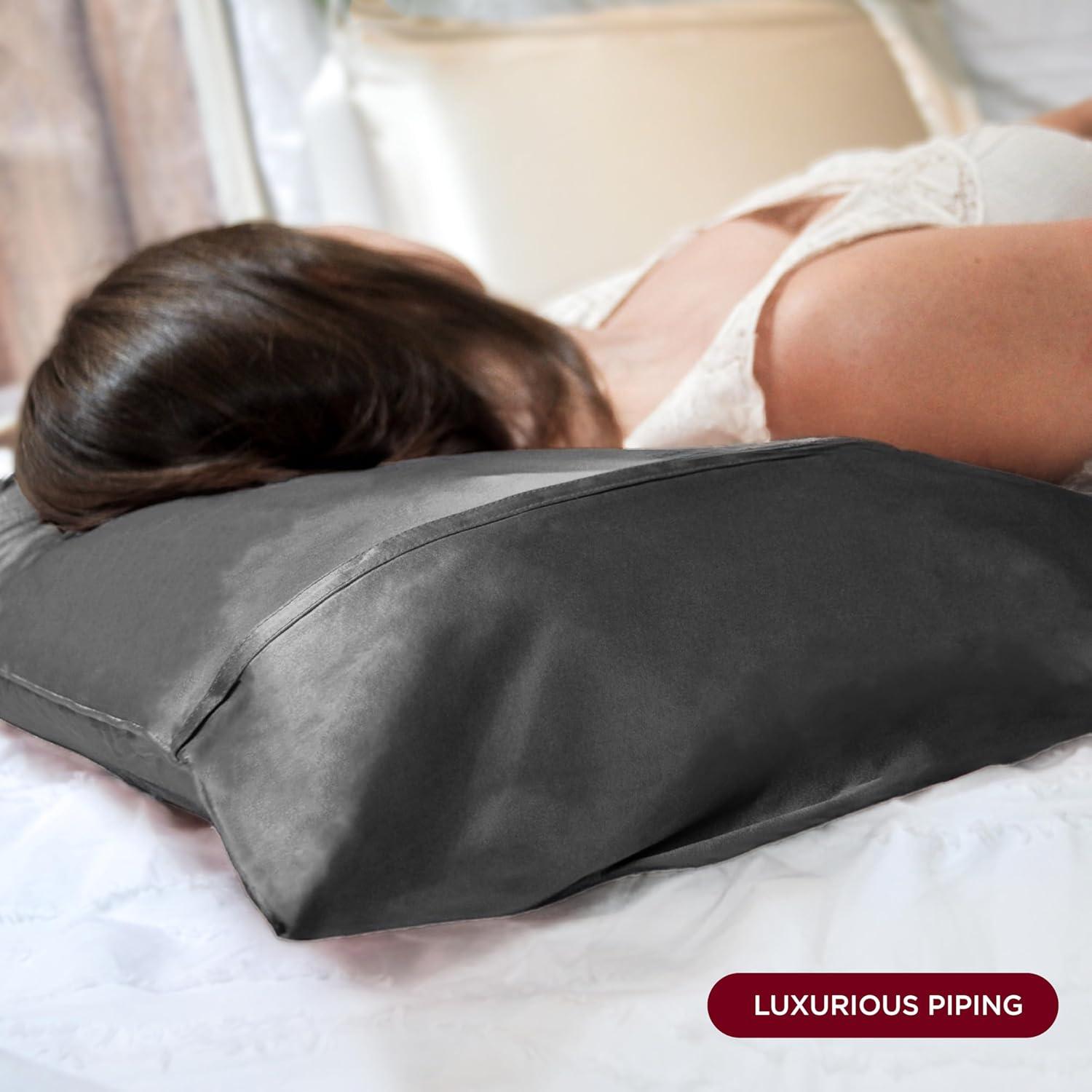Discover Night LLC NIGHT Silk Washable Pillowcase - Luxury Mulberry Silk Pillow Covers for Skin and Hair Silver - King