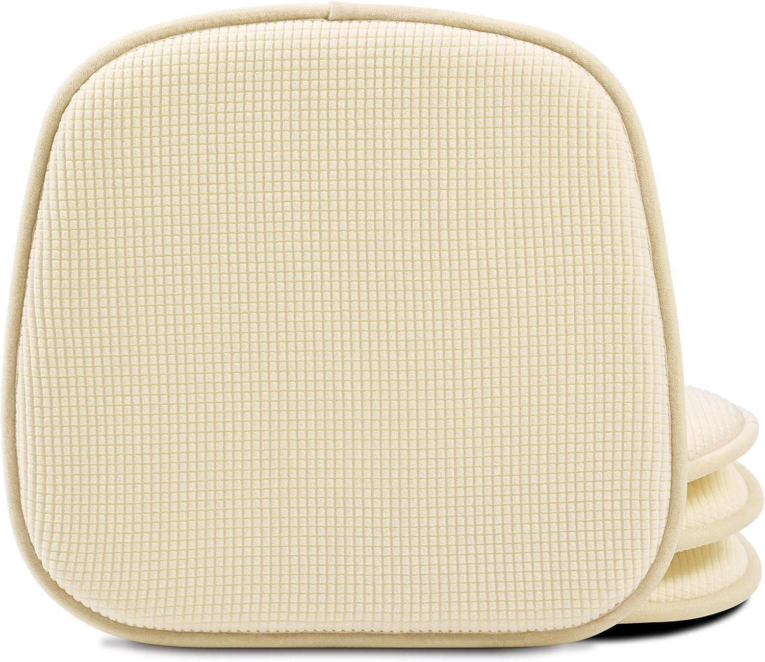 Shinnwa Chair Cushions for Dining Chairs Set of 4 Comfortable Kitchen Chair Pads Slip Resistant Backing Washable Seat Cushions,15" x 16",Beige