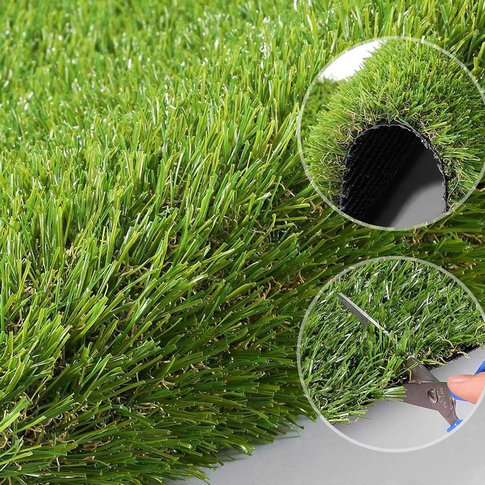 Artificial Grass Lawn Turf 4 FT x 7 FT(28 Square FT) 0.8inch Realistic Synthetic Grass Mat, Indoor Outdoor Garden Lawn Landscape for Pets,Fake Faux Grass Rug with Drainage Holes