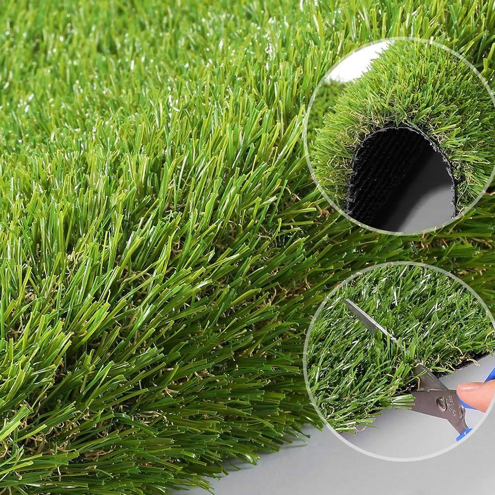Artificial Grass Lawn Turf 4 FT x 7 FT(28 Square FT) 0.8inch Realistic Synthetic Grass Mat, Indoor Outdoor Garden Lawn Landscape for Pets,Fake Faux Grass Rug with Drainage Holes