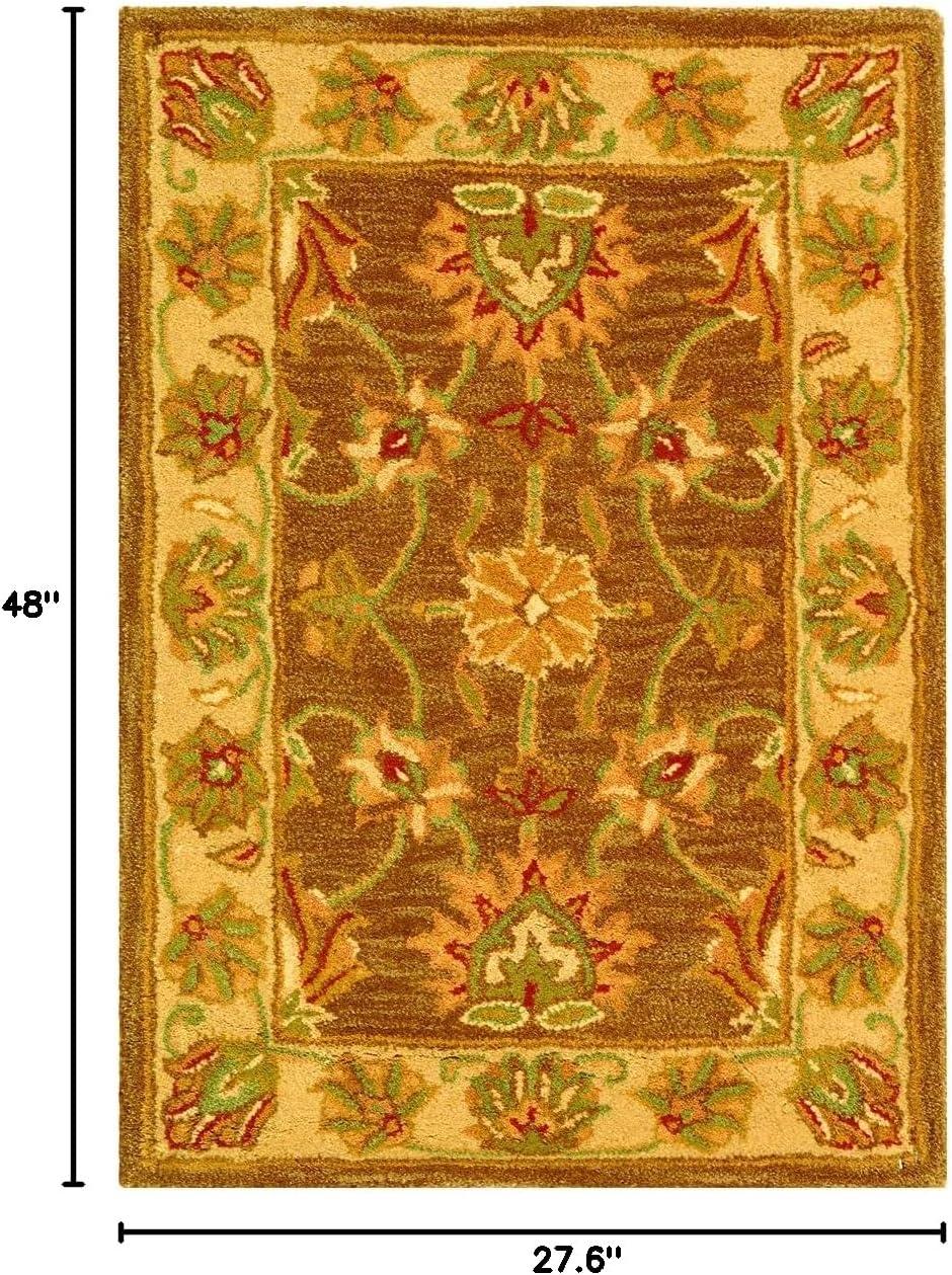 Heritage HG343 Handmade Accent Rug - 2'3"x4' - Brown/Ivory - Safavieh