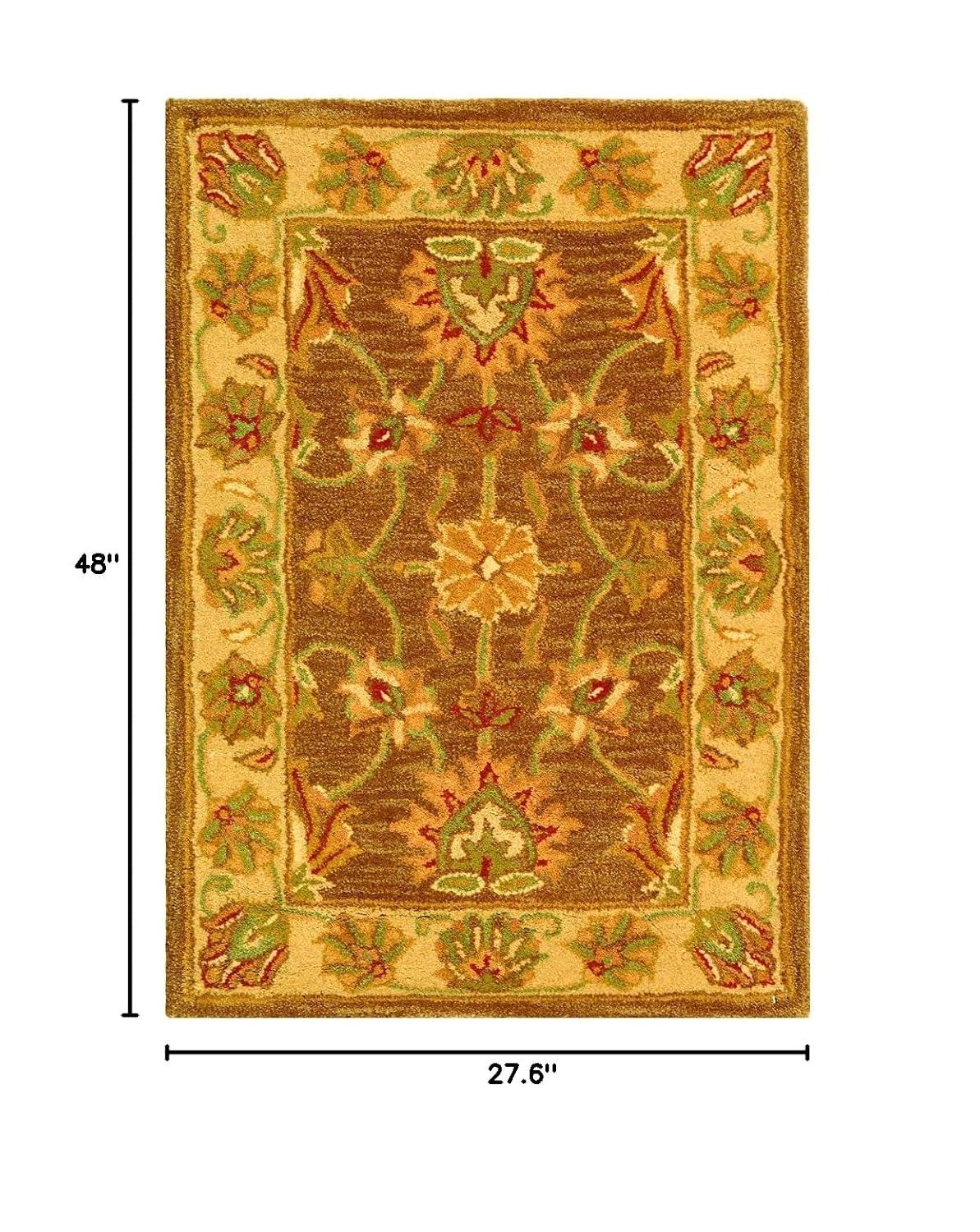 Heritage HG343 Handmade Accent Rug - 2'3"x4' - Brown/Ivory - Safavieh