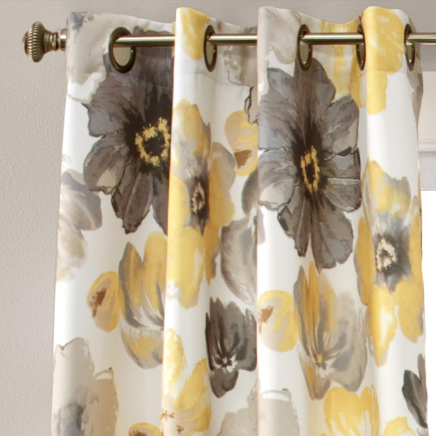 Lush Decor Leah Polyester Room Darkening Curtain Pair (Set of 2)