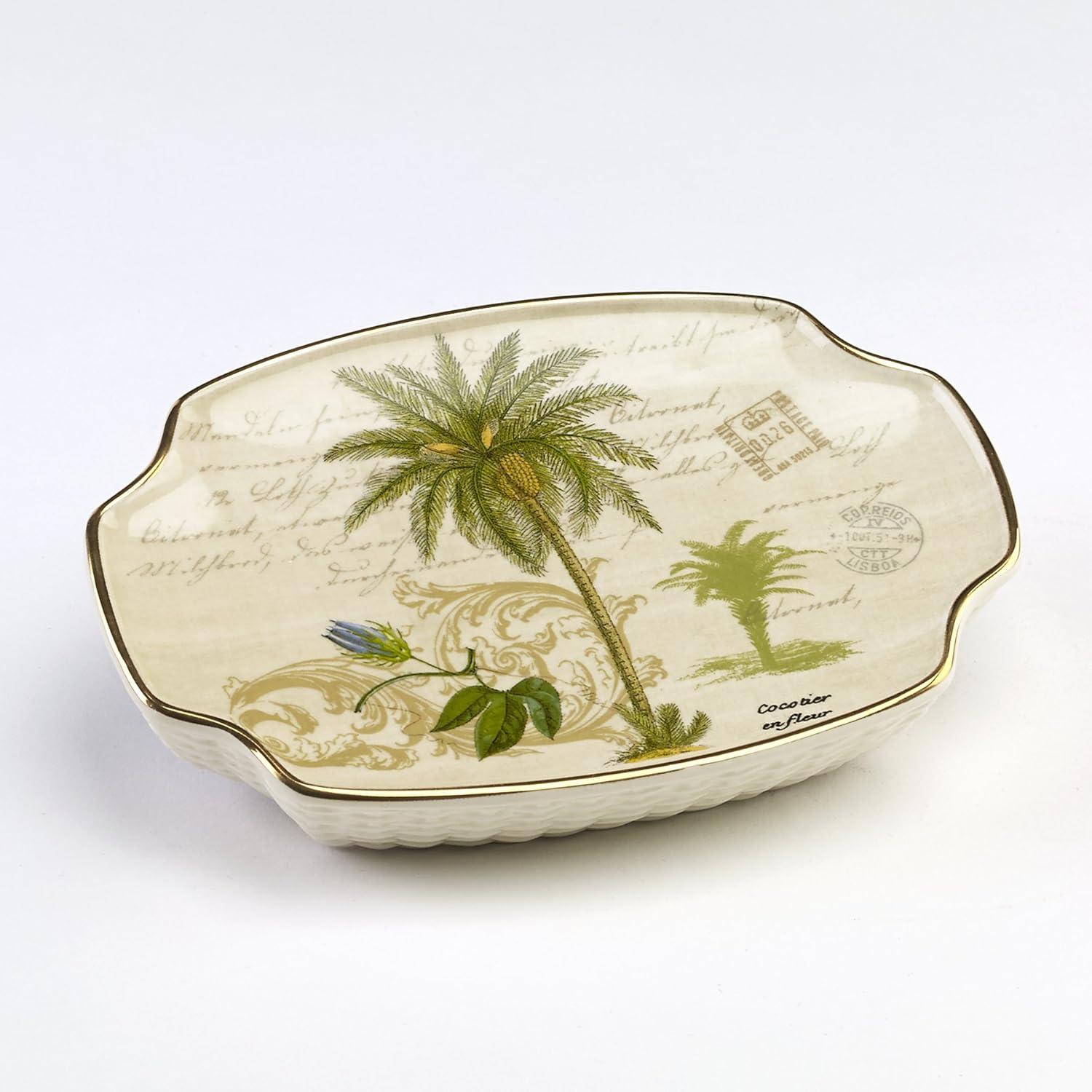 Colony Palm Ceramic / Porcelain Soap Dish