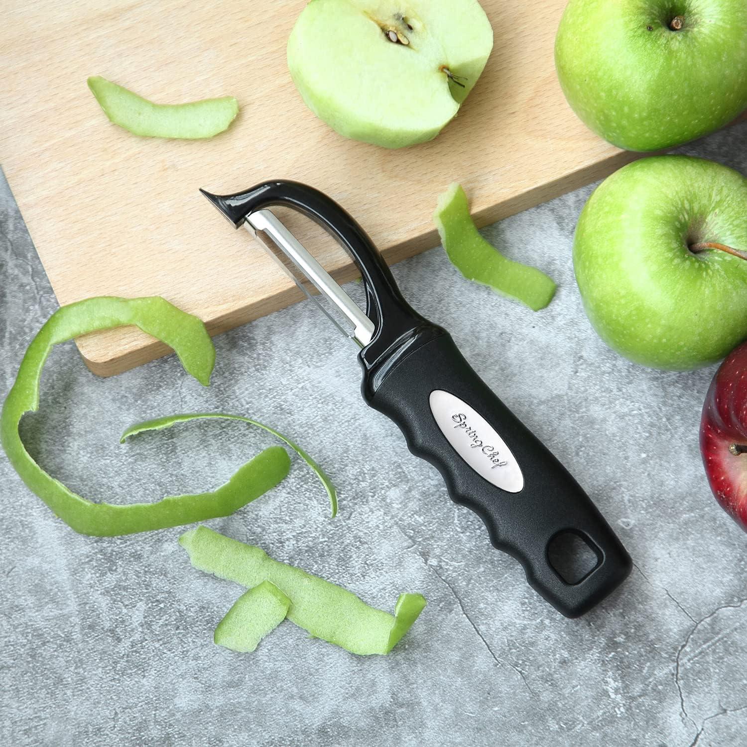 Ergonomic Black Rubber Handle Stainless Steel Vegetable Peeler