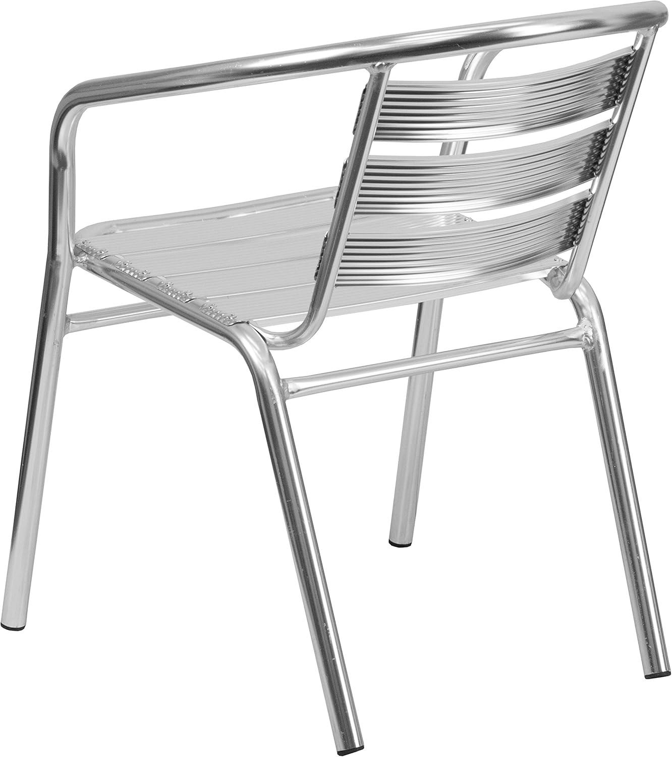 Flash Furniture Heavy Duty Commercial Aluminum Indoor-Outdoor Restaurant Stack Chair with Triple Slat Back