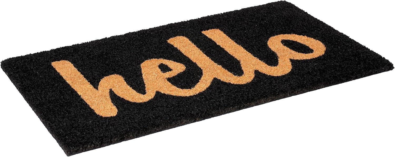 Calloway Mills Hello Outdoor Doormat Black/Natural Script 17" x 29"