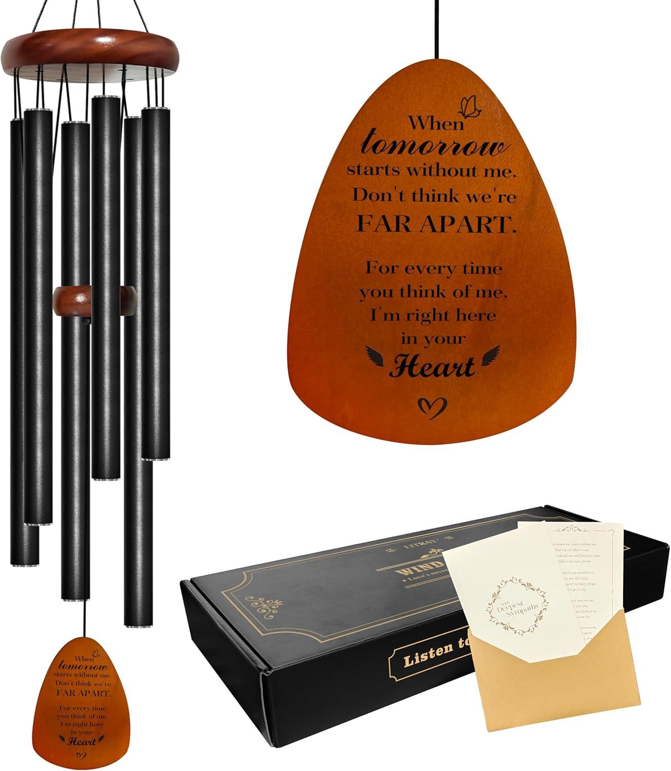 Sympathy Gifts for Loss of Loved One 32" Memorial Wind Chimes for Loss of Loved One Bereavement Condolence Gifts Sympathy Windchimes Memory Wind Chime with Memorial Card