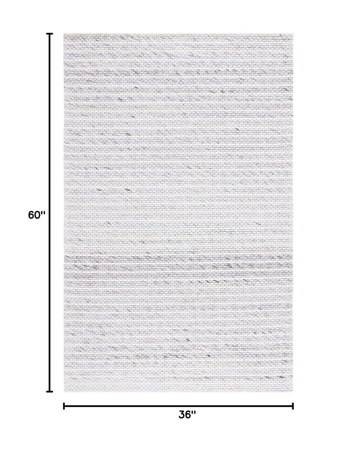 Marbella MRB207 Hand Woven Indoor Accent Rug - Light Grey/Ivory - 3'x5' - Safavieh