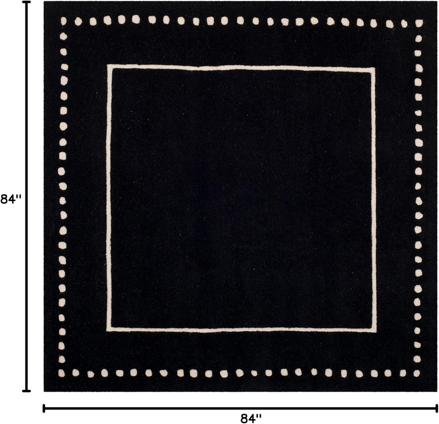 Bella BEL151 Hand Tufted Area Rug - Black/Ivory - 7'x7' - Safavieh..