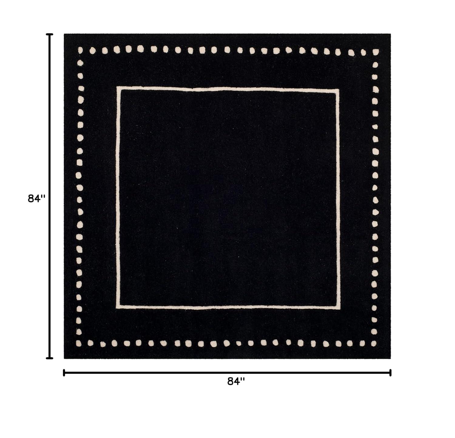 Bella BEL151 Hand Tufted Area Rug - Black/Ivory - 7'x7' - Safavieh..