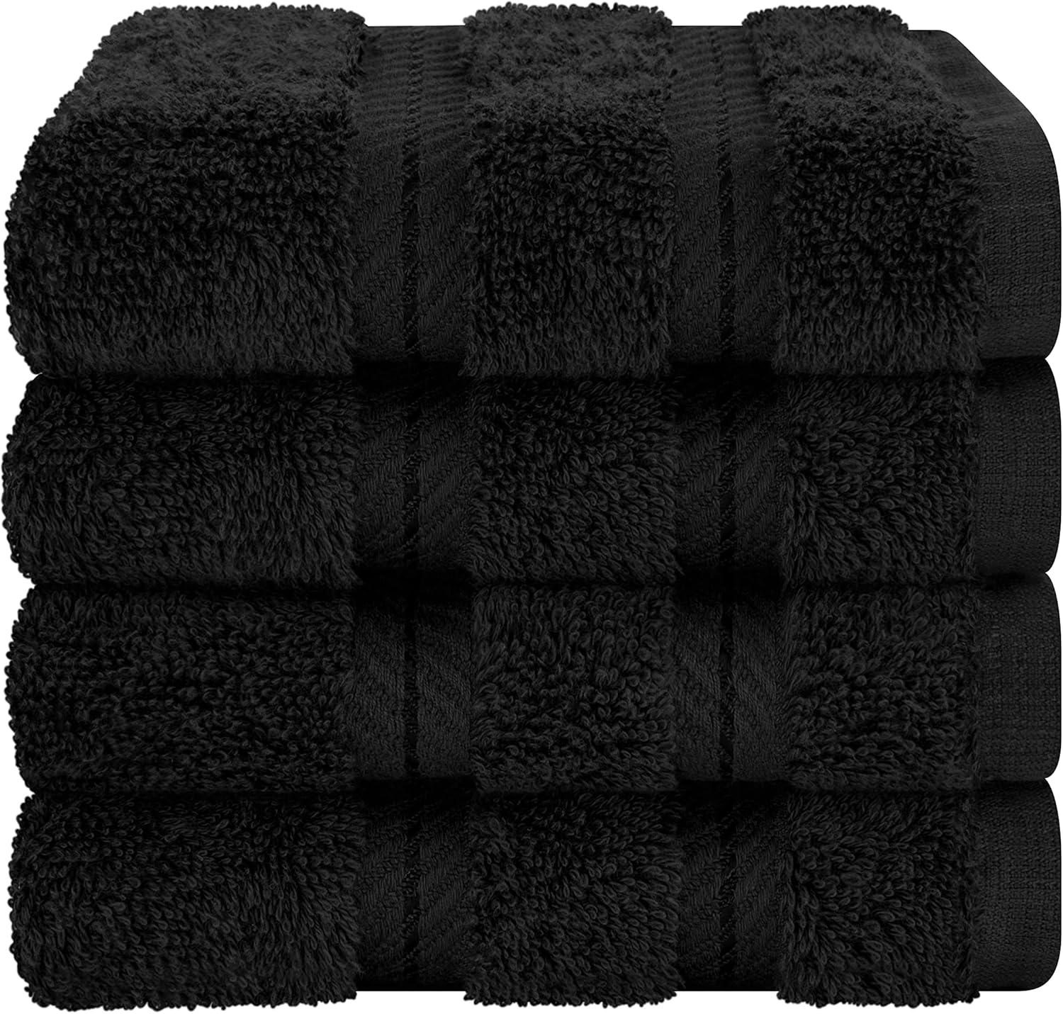 American Soft Linen 100% Cotton Turkish Luxury 4 Piece Washcloth Set, 13x13 inches Washcloth Hand Face Towels for Bathroom and Kitchen Washrags